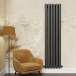 Cambridge anthracite vertical 2 Column Designer Radiator | Designer Radiator UK | Heating | Delivery UK | Direct radiators