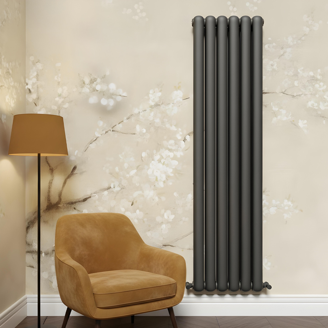 Cambridge anthracite vertical 2 Column Designer Radiator | Designer Radiator UK | Heating | Delivery UK | Direct radiators