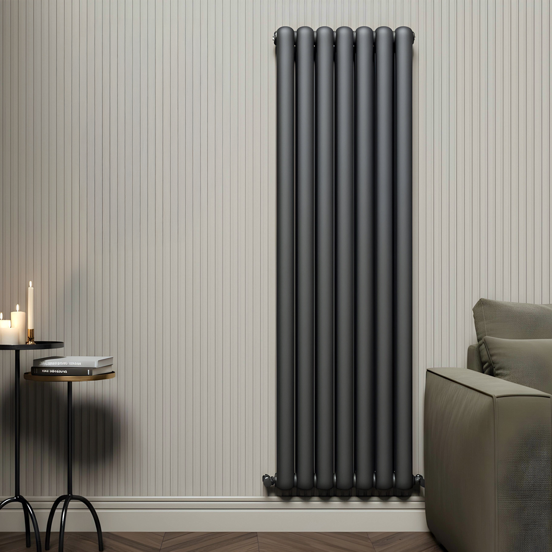 Cambridge anthracite vertical 2 Column Designer Radiator | Designer Radiator UK | Heating | Delivery UK | Direct radiators