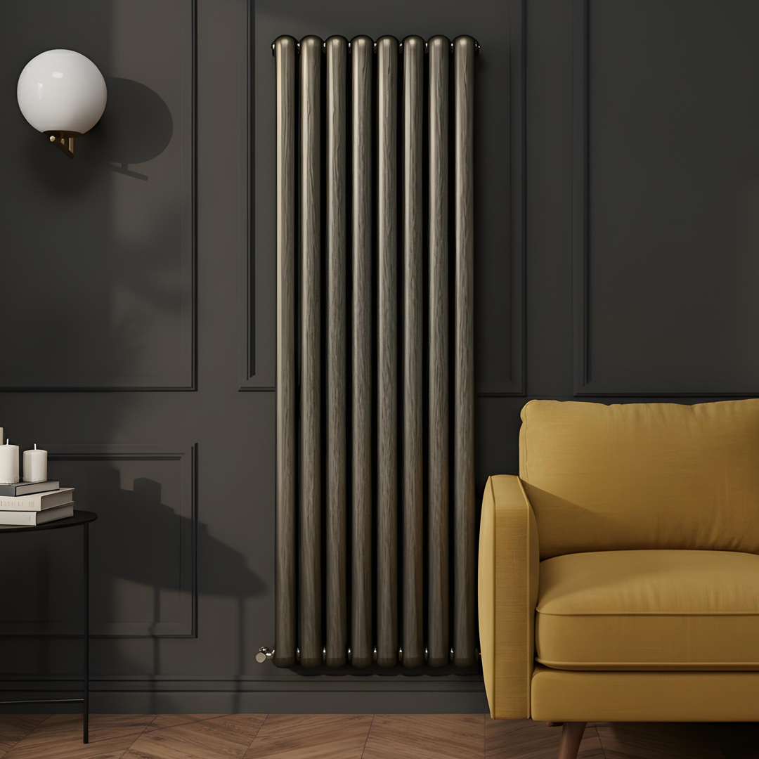 Cambridge brushed bronze vertical 2 Column Designer Radiator | Designer Radiator UK | Heating | Delivery UK | Direct radiators