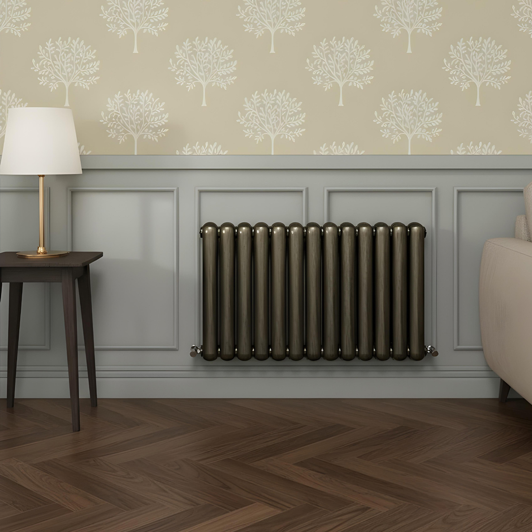 Cambridge brushed bronze horizontal 2 Column Designer Radiator | Designer Radiator UK | Heating | Delivery UK | Direct radiators