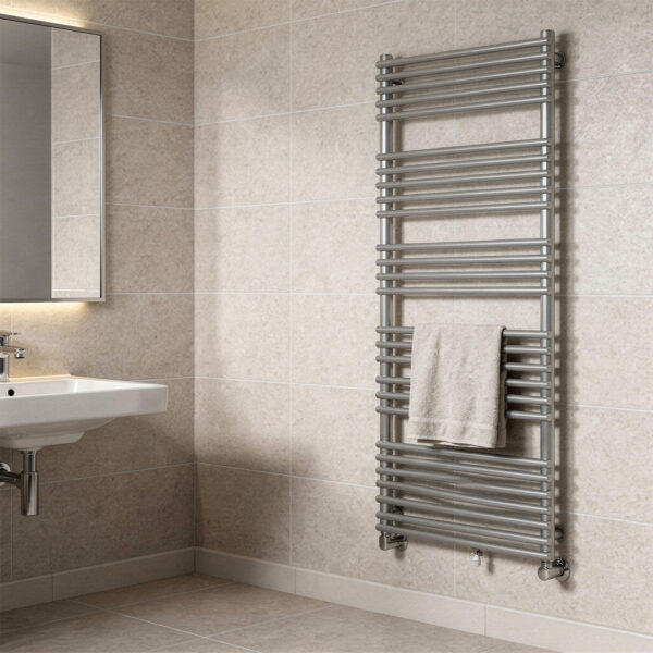 Freo Double 1800 x 500mm Vertical Pearl Shine Silver - Direct Radiators